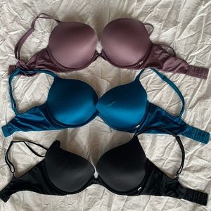 Three Victoria’s Secret “very sexy push up” bras